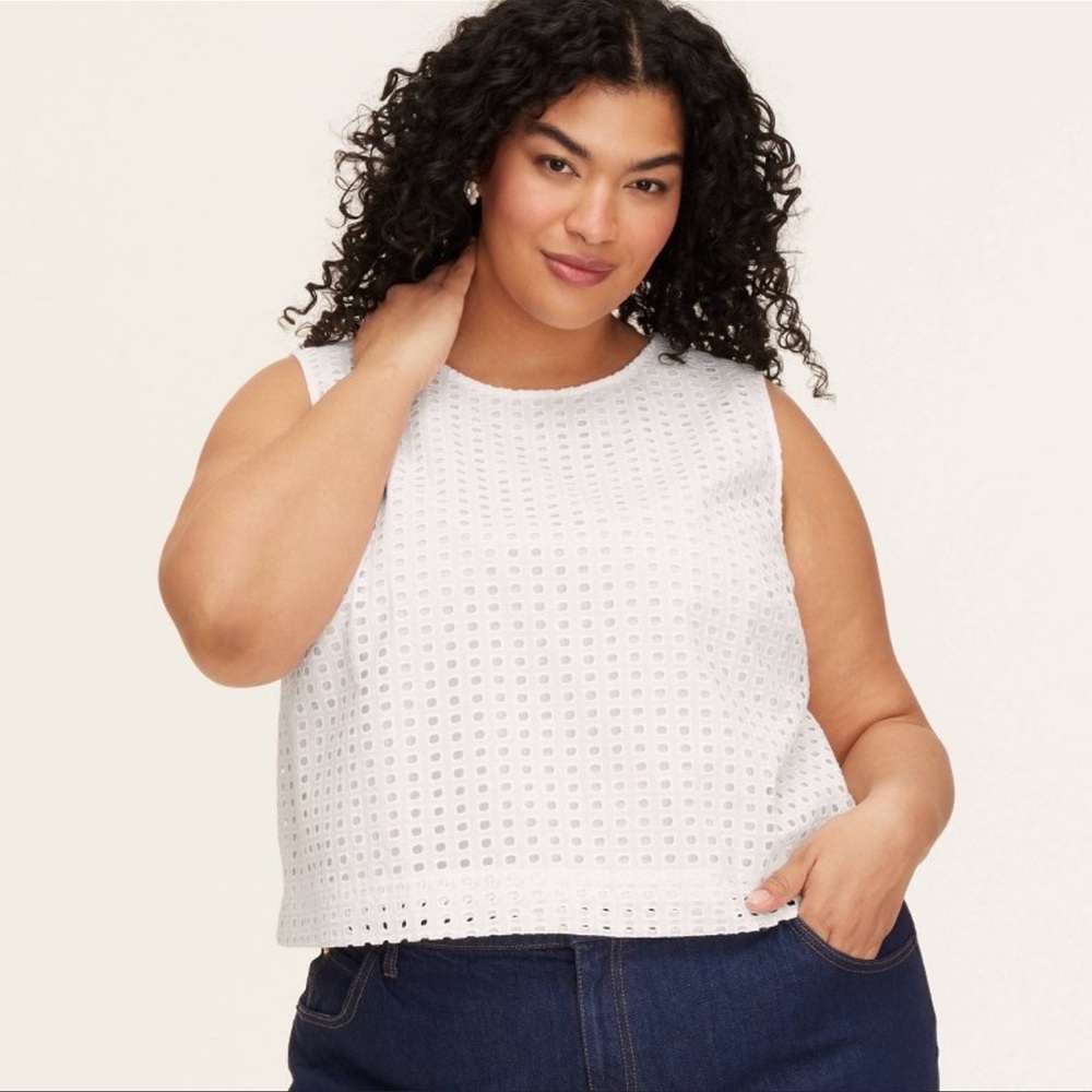 NWT Kate Spade x Target White Sleeveless Eyelet Top
